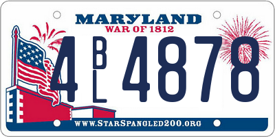 MD license plate 4BL4878