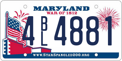 MD license plate 4BL4881