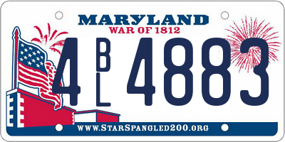 MD license plate 4BL4883