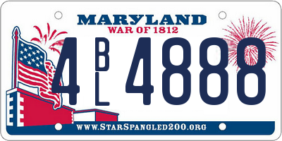 MD license plate 4BL4888