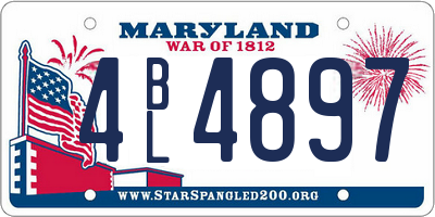 MD license plate 4BL4897