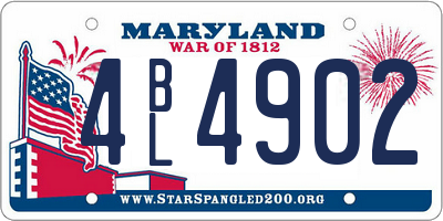 MD license plate 4BL4902