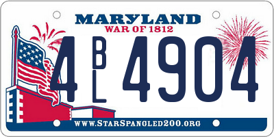 MD license plate 4BL4904