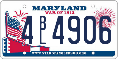 MD license plate 4BL4906