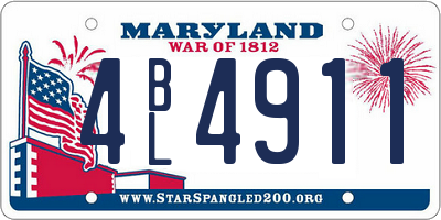 MD license plate 4BL4911