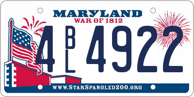 MD license plate 4BL4922