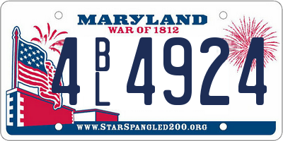 MD license plate 4BL4924