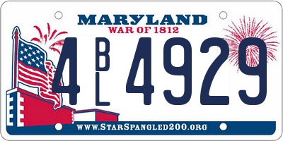 MD license plate 4BL4929