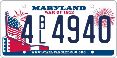 MD license plate 4BL4940