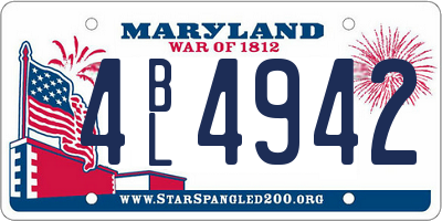 MD license plate 4BL4942