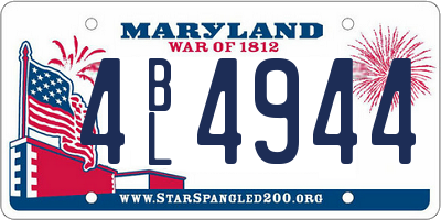 MD license plate 4BL4944