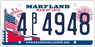 MD license plate 4BL4948