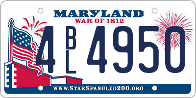 MD license plate 4BL4950
