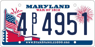 MD license plate 4BL4951
