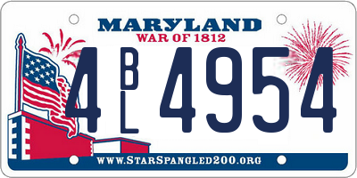 MD license plate 4BL4954