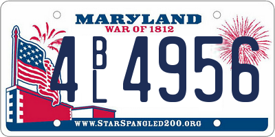 MD license plate 4BL4956