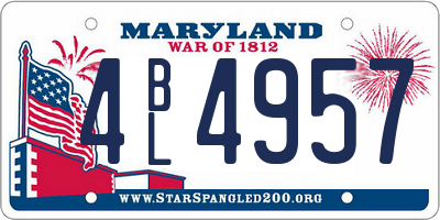 MD license plate 4BL4957