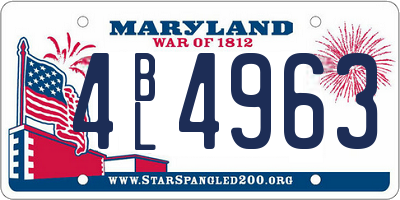 MD license plate 4BL4963