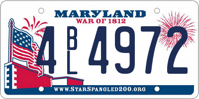 MD license plate 4BL4972