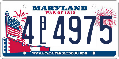 MD license plate 4BL4975
