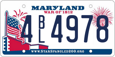 MD license plate 4BL4978