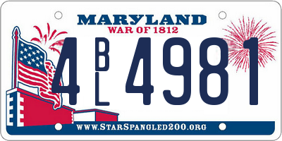 MD license plate 4BL4981