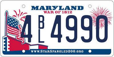MD license plate 4BL4990