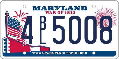 MD license plate 4BL5008
