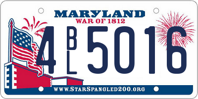 MD license plate 4BL5016