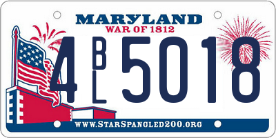 MD license plate 4BL5018