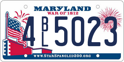 MD license plate 4BL5023