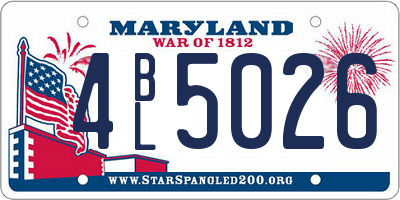 MD license plate 4BL5026