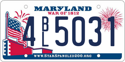 MD license plate 4BL5031