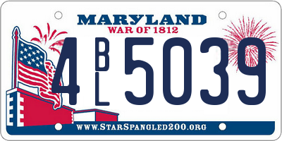 MD license plate 4BL5039