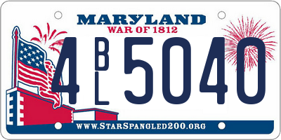 MD license plate 4BL5040
