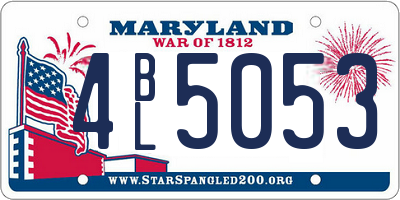 MD license plate 4BL5053