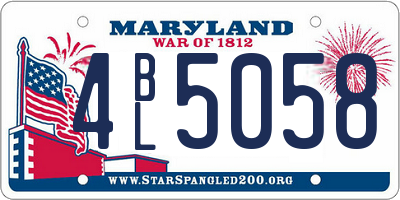 MD license plate 4BL5058