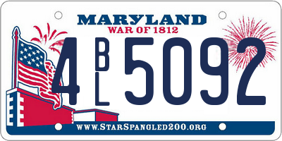 MD license plate 4BL5092