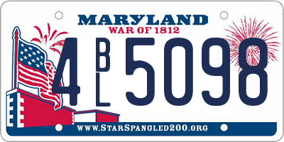MD license plate 4BL5098