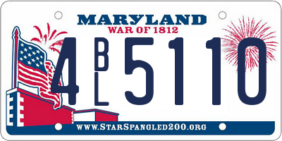 MD license plate 4BL5110