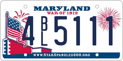 MD license plate 4BL5111