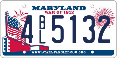 MD license plate 4BL5132