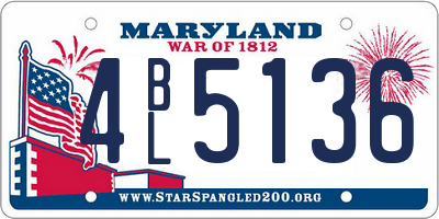 MD license plate 4BL5136