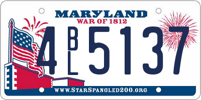 MD license plate 4BL5137