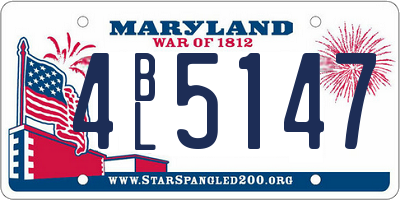 MD license plate 4BL5147