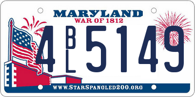 MD license plate 4BL5149
