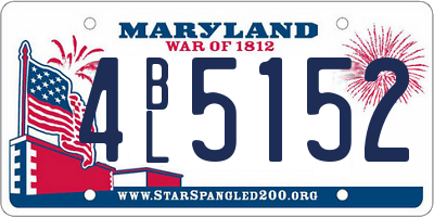 MD license plate 4BL5152