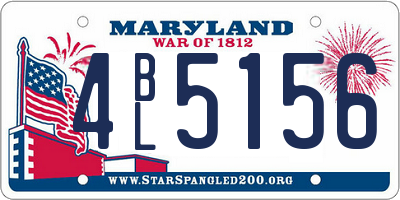 MD license plate 4BL5156