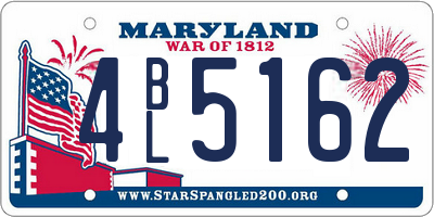 MD license plate 4BL5162