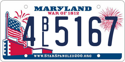 MD license plate 4BL5167